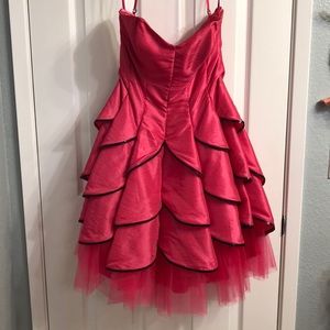 Betsey Johnson Hot Pink Tiered Prom Dress
